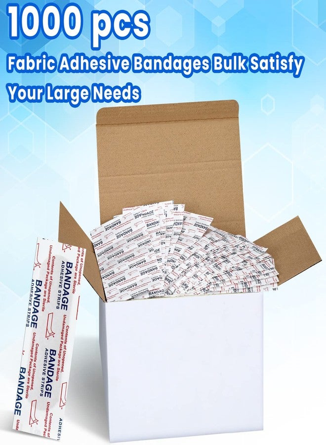 Lounsweer 1000 Pcs Fabric Adhesive Bandages Variety Pack Bulk Assorted Sizes Flexible Breathable Patch Fabric Bandages for Family First Aid Skin Wrap Finger Wound, Natural - Image 3